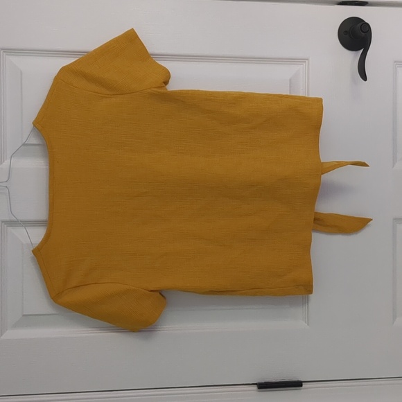 J. Crew Golden Yellow Top, Tie Bottom, Size XS - Picture 5 of 5